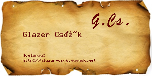 Glazer Csák névjegykártya